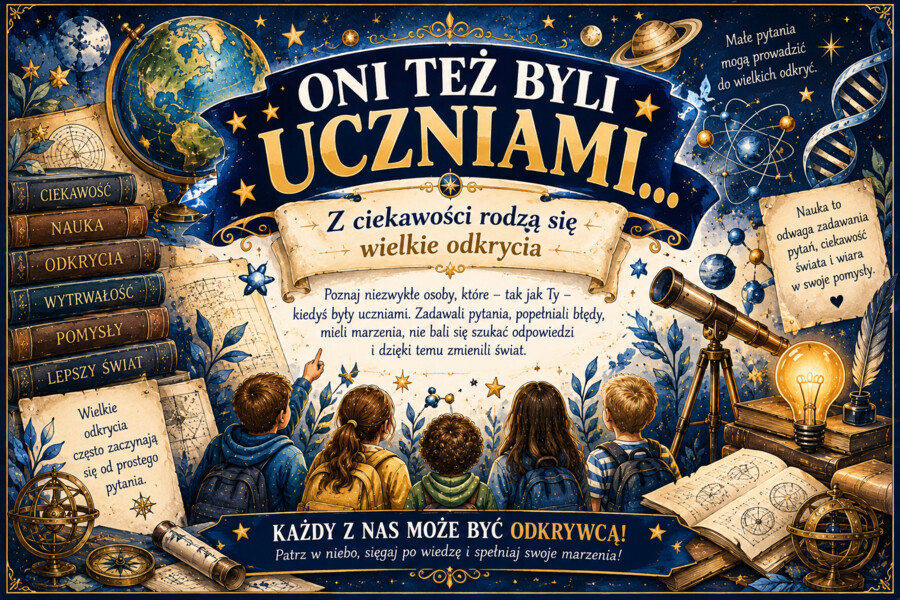 ONI TEŻ BYLI UCZNIAMI – 20 bogato ilustrowanych plansz A4