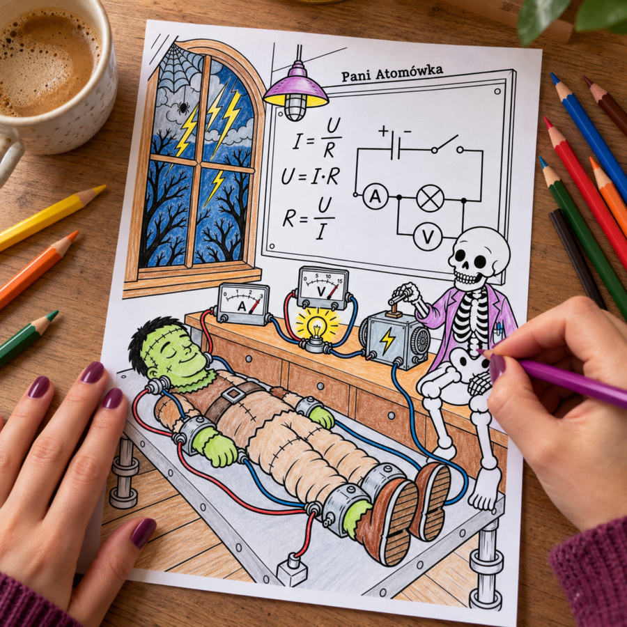 Fizowanki: Kolorowanki fizyczne na Halloween (31.10) | Gotowe do druku, za darmo!