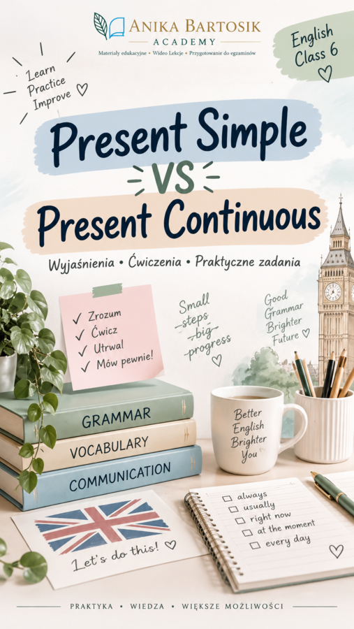 Present Simple vs Present Continuous – klasa 6 | Grammar Practice