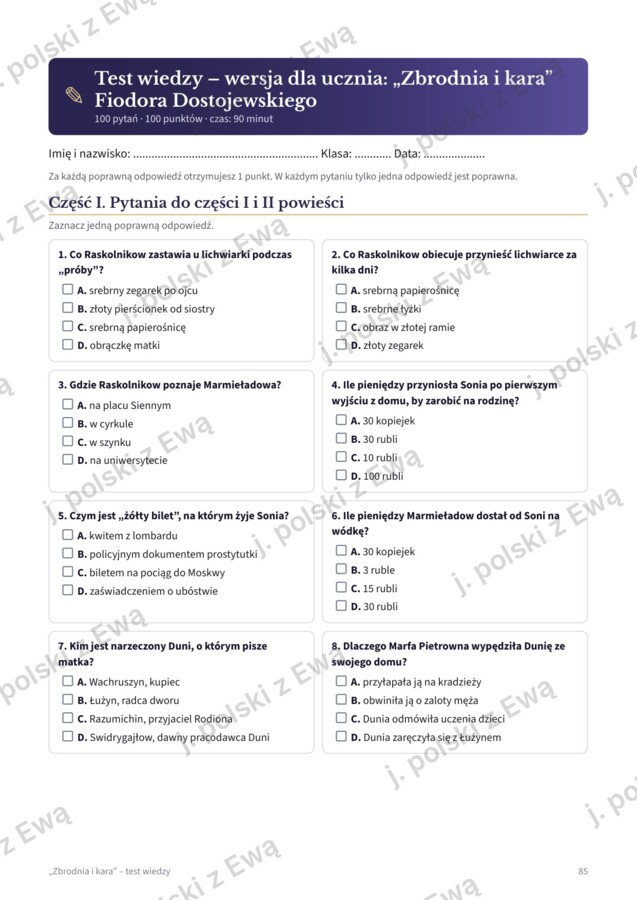 Zbrodnia i kara - kompletne kompendium wiedzy na maturę