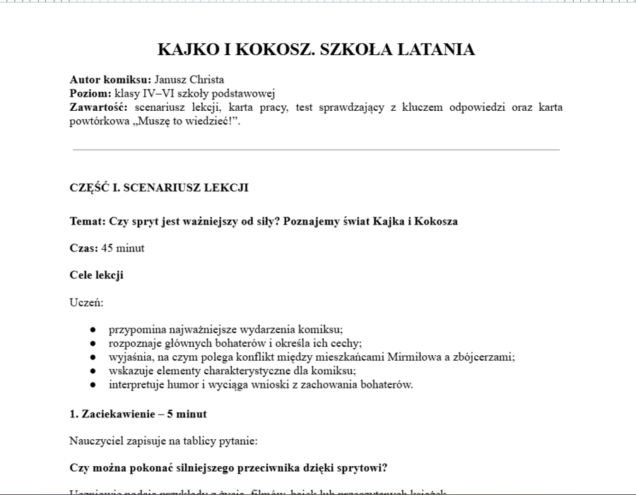 Kajko i Kokosz. Szkoła Latania- pakiet do pracy z lekturą