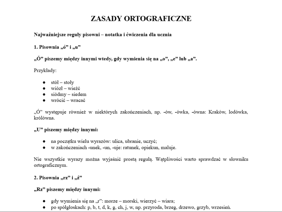 Zasady ortograficzne