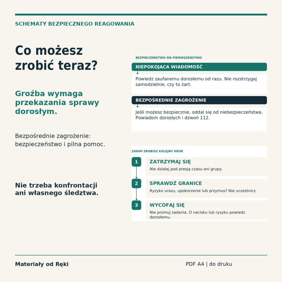 Nie daj się wkręcić - bezpieczeństwo w szkole i w sieci | gazetka + lekcja, kl. 7-8 i ponadpodstawowe