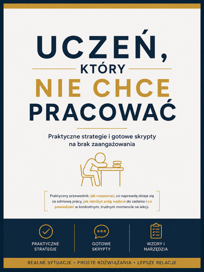 UCZEŃ, KTÓRY NIE CHCE PRACOWAĆ — PRAKTYCZNY PRZEWODNIK DLA NAUCZYCIELI, KTÓRY POMAGA ZAREAGOWAĆ SKUTECZNIE