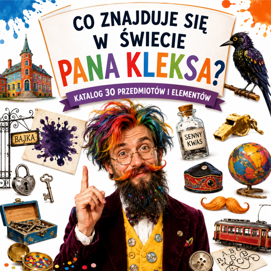 Co znajduje się w świecie pana Kleksa? — katalog 30 przedmiotów i elementów