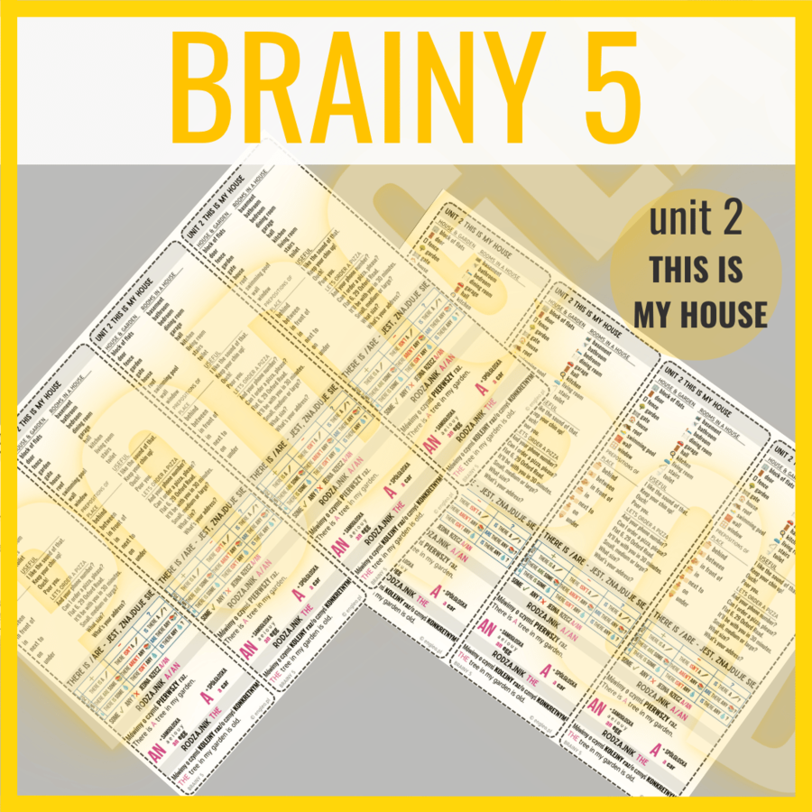 Brainy 5  unit 2 -  THIS IS MY HOUSE - zakładki do książki