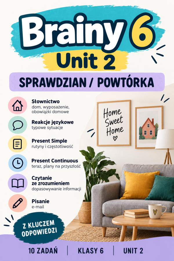Brainy 6 Unit 2 - powtórka do sprawdzianu z kluczem odpowiedzi