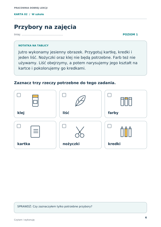Czytanie ze zrozumieniem, klasy 2-3 | Czytam i wykonuję | 24 karty pracy PDF