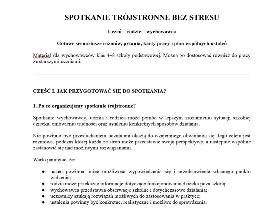 Spotkania trójstronne bez stresu