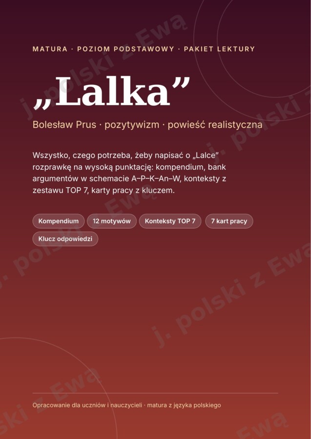 Lalka - kompletne kompednium wiedzy na maturę