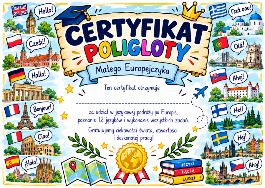 12 języków – 12 miniwyzwań 🌍 | Europejski Dzień Języków | Karty pracy
