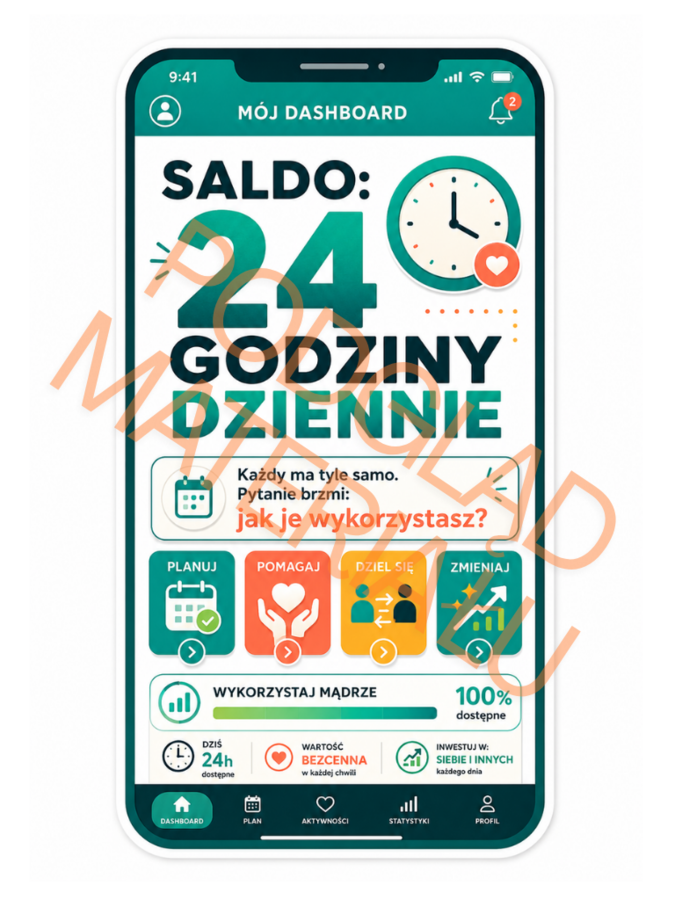 BANK CZASU – Szkolne Koło Wolontariatu | nowoczesna gazetka szkolna + dekoracje do wycinania | 23 strony PDF