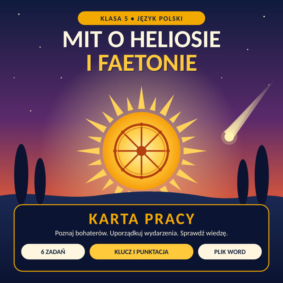 Mit o Heliosie i Faetonie – karta pracy z kluczem