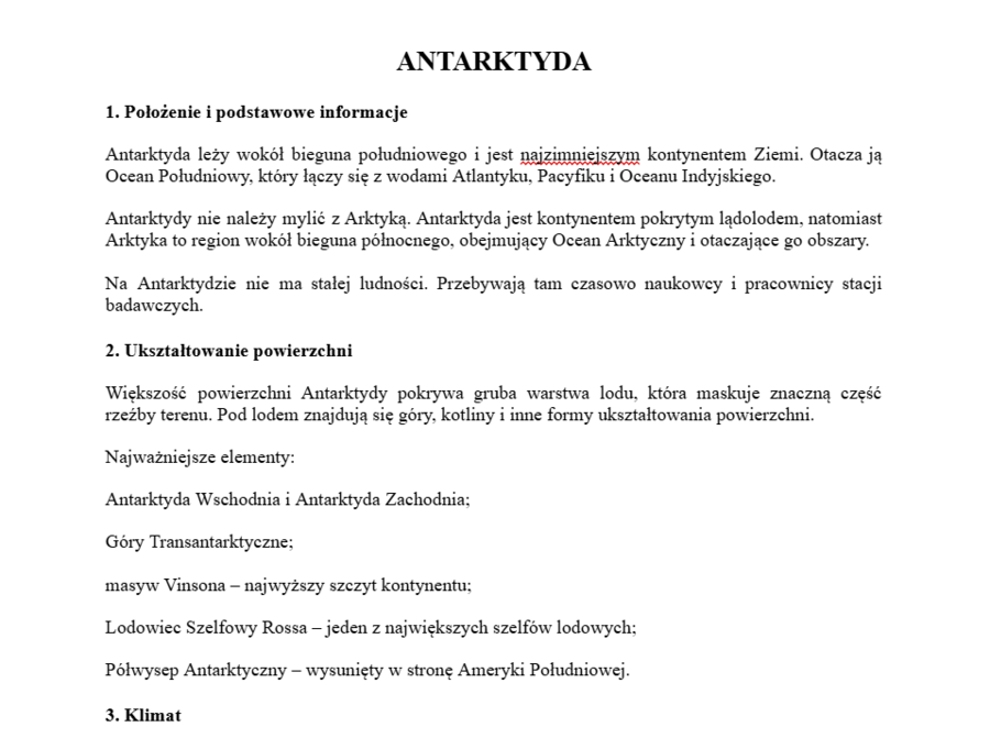 Antarktyda- podstawowe informacje