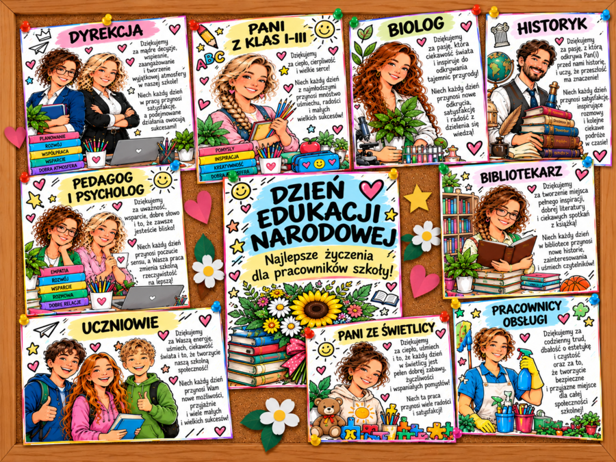 Dzień Edukacji Narodowej_życzenia dla pracowników szkoły portrety