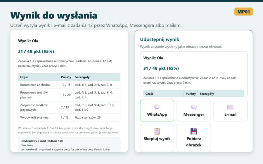 Matura próbna z angielskiego MP01, poziom podstawowy