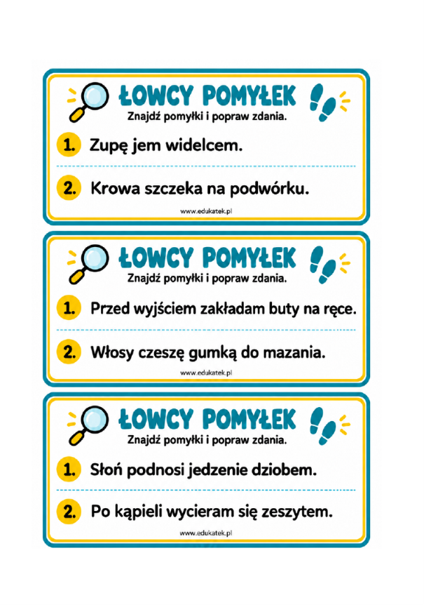 Karty rozwijające mowę, myślenie i wyobraźnię