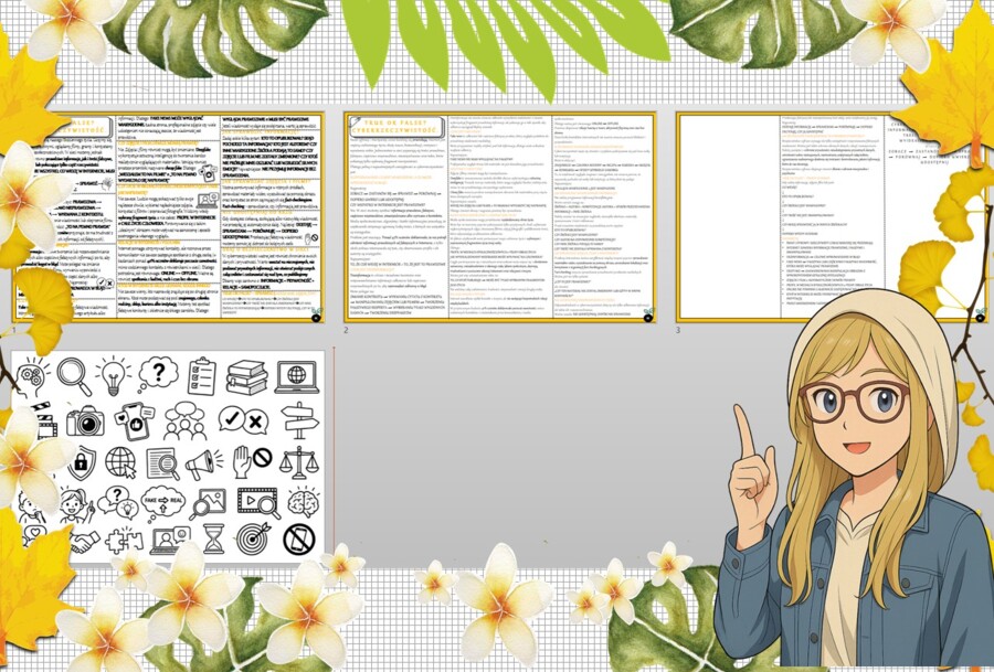 Sketchnotka/notatka - dla ucznia i przypomnienie dla nauczyciela w pdf. Temat "True or false? Cyberrzeczywistość. ". Edukacja zdrowotna. Klasa 6.
