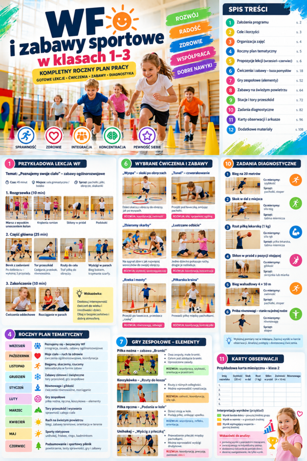 WF i zabawy sportowe w klasach 1-3 - Kompletny roczny system pracy