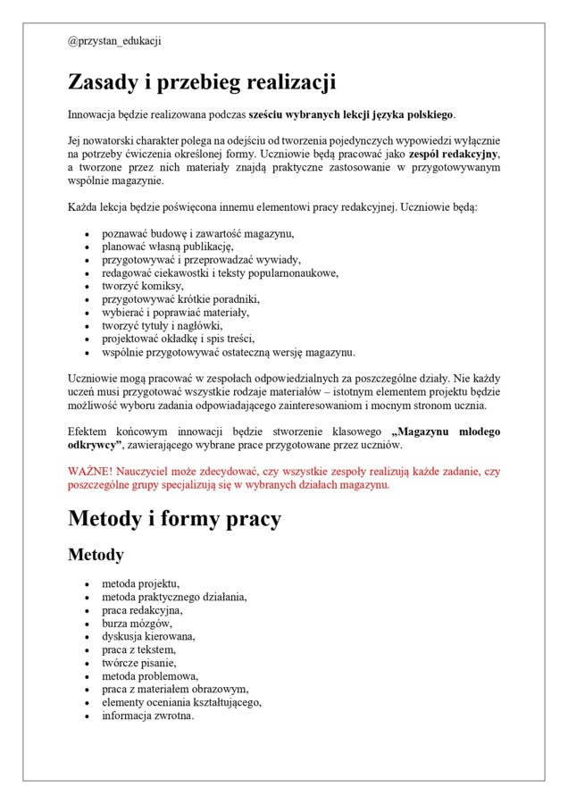 Innowacja pedagogiczna/polonistyczna  kl. 4–6 – Młodzi redaktorzy | 6 gotowych lekcji + karty pracy