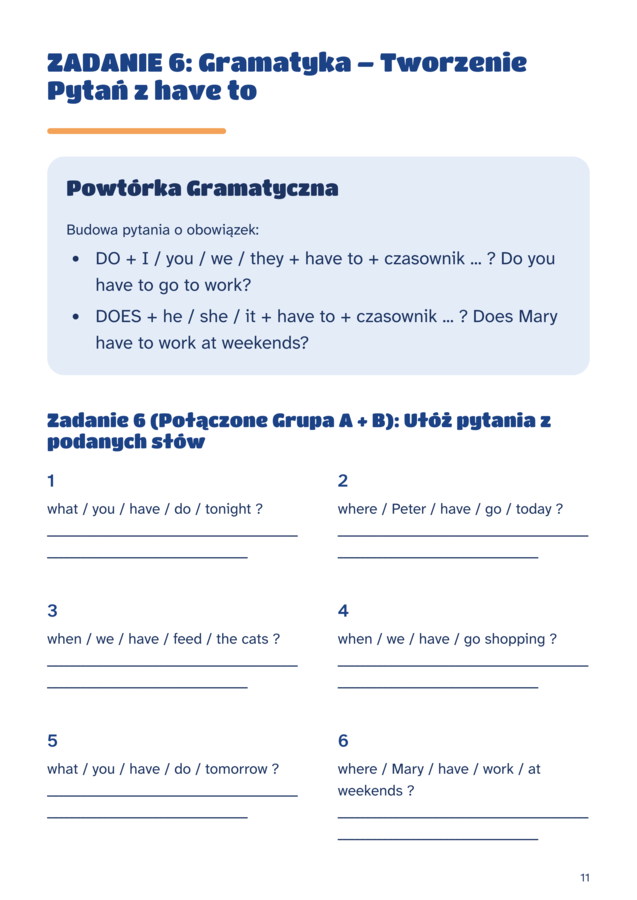 Materiał Powtórzeniowy i Przewodnik do Sprawdzianu: Brainy 6 (Unit 1, Grupa A i B)