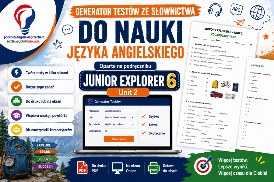 Generator testów Junior Explorer 6, Unit 2