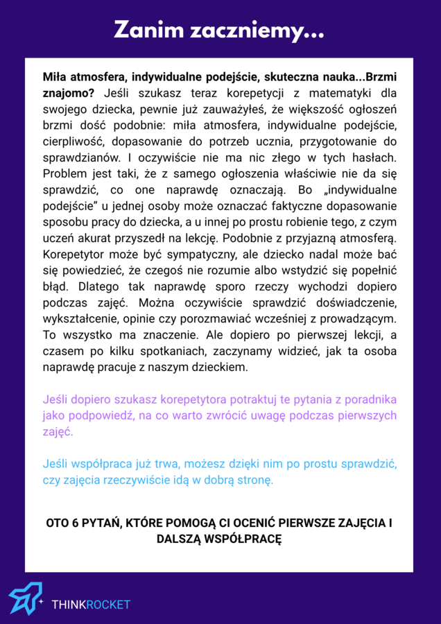 Dobre korepetycje z matematyki - czyli jakie? | Mini poradnik dla rodziców