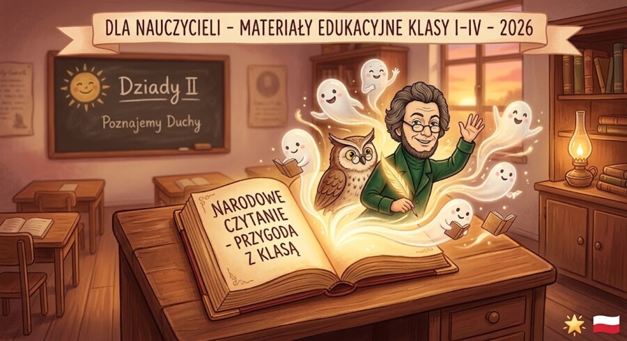Narodowe Czytanie  "Dziady" Adam Mickiewicz - aktywności dla klas I-IV
