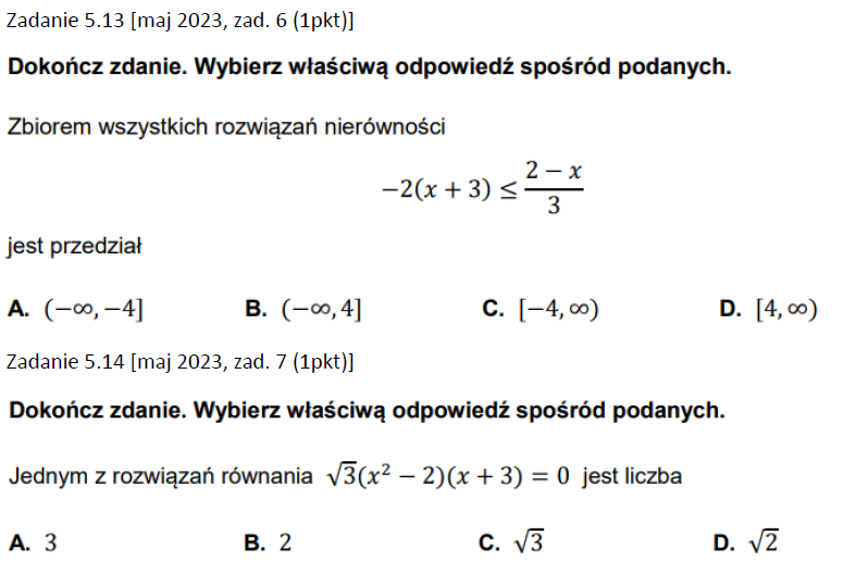 Przygotowanie do matury z matematyki - wszystkie 16 działów