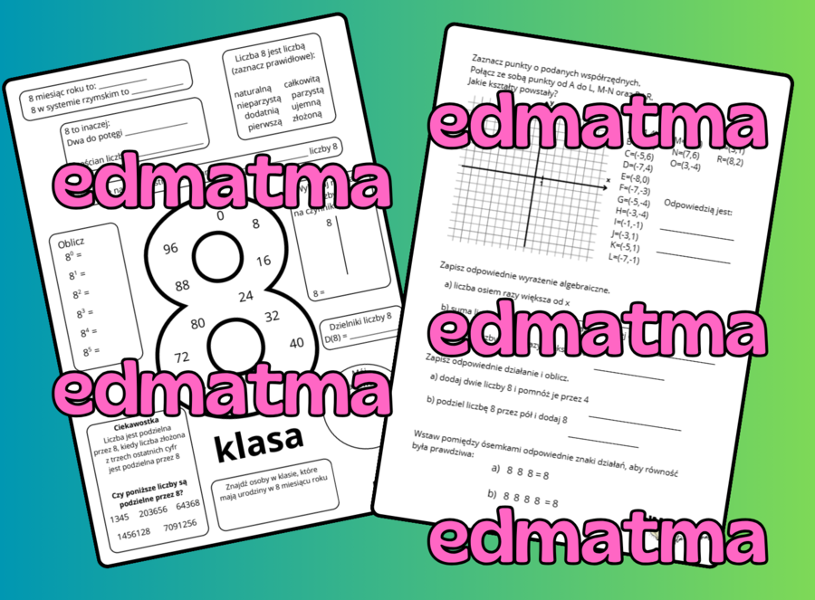 E8 - Ósemka na Start! Pierwsza lekcja matematyki w 8 klasie (integracja + powtórka)