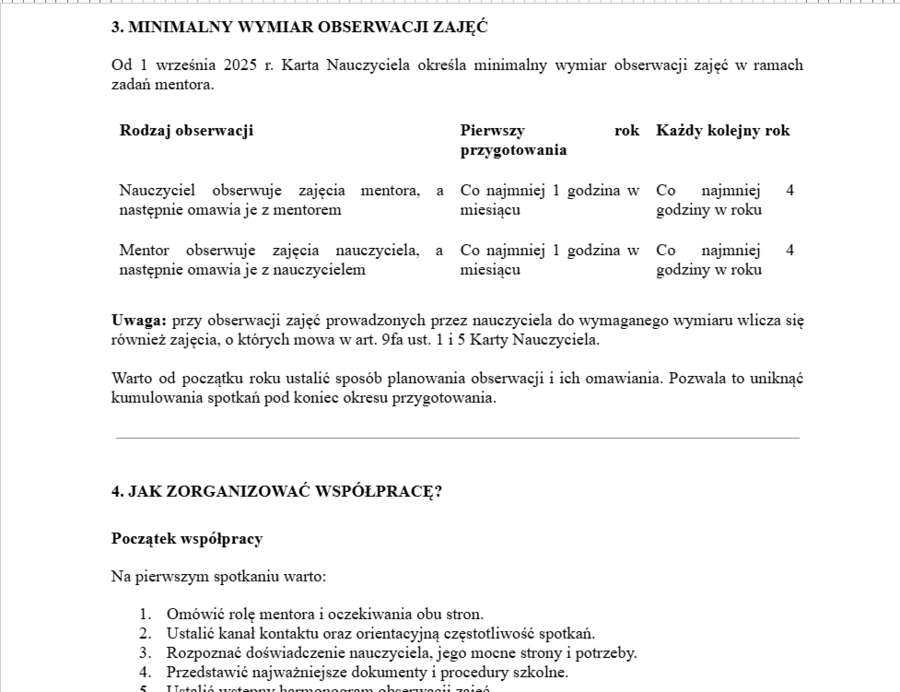 Mentor w awansie zawodowym nauczyciela 2026/2027