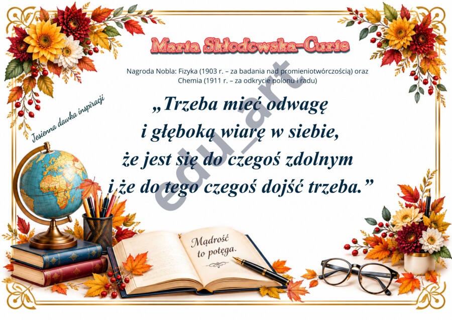 Złote Słowa Polskich Noblistów -16 cytatów oraz tytuł(55x40)