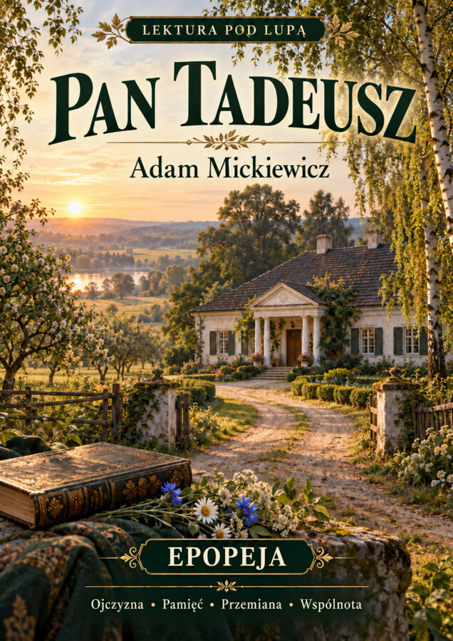 PAN TADEUSZ – LEKTURA POD LUPĄ – EPOPEJA Ilustrowane karty pracy, test i klucz odpowiedzi
