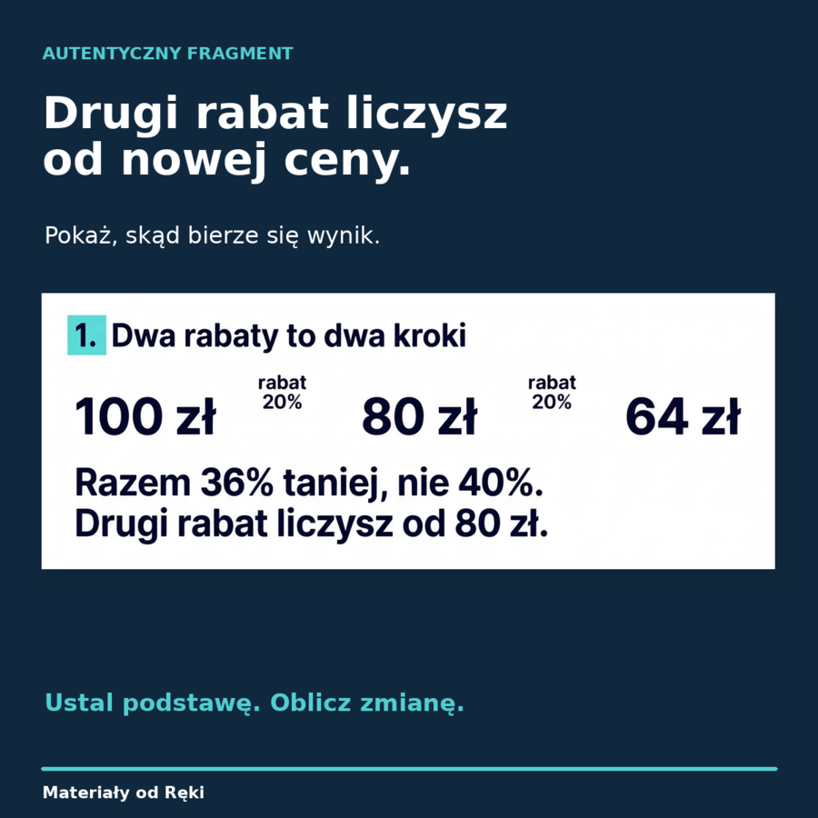 Procentowy radar - 3 pułapki rabatów | matematyka, klasa 7 | plansza i karta pracy