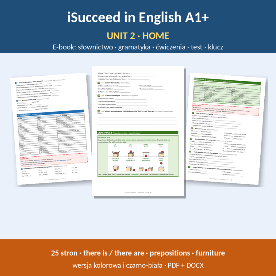 iSucceed in English A1+ – Unit 2 Home | klasa 5 | e-book 25 stron + klucz