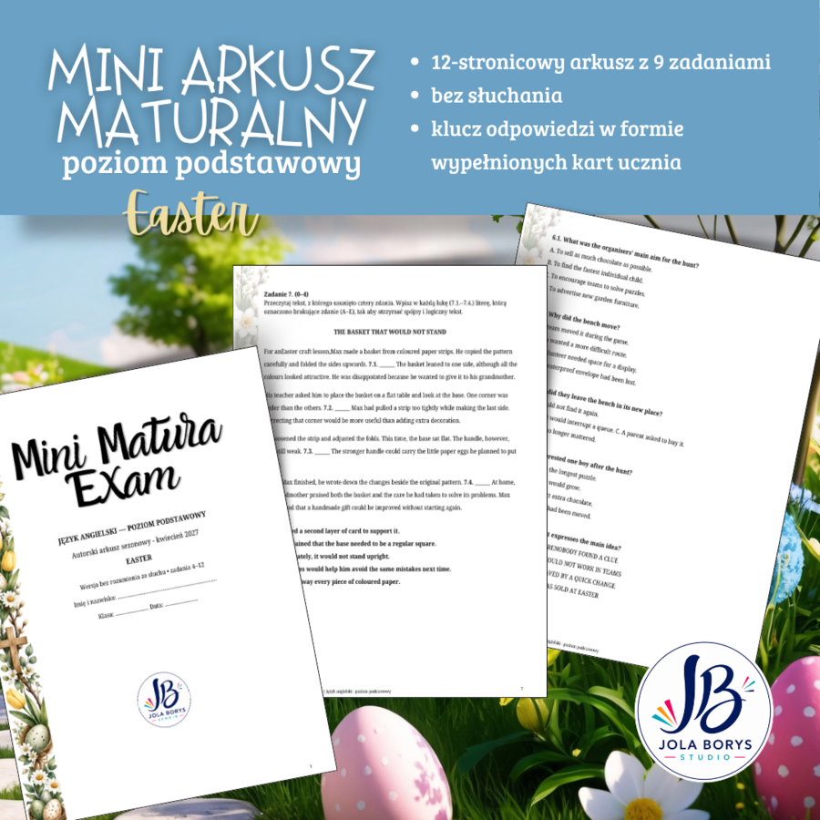 Mini Matura – Easter | Język angielski – poziom podstawowy