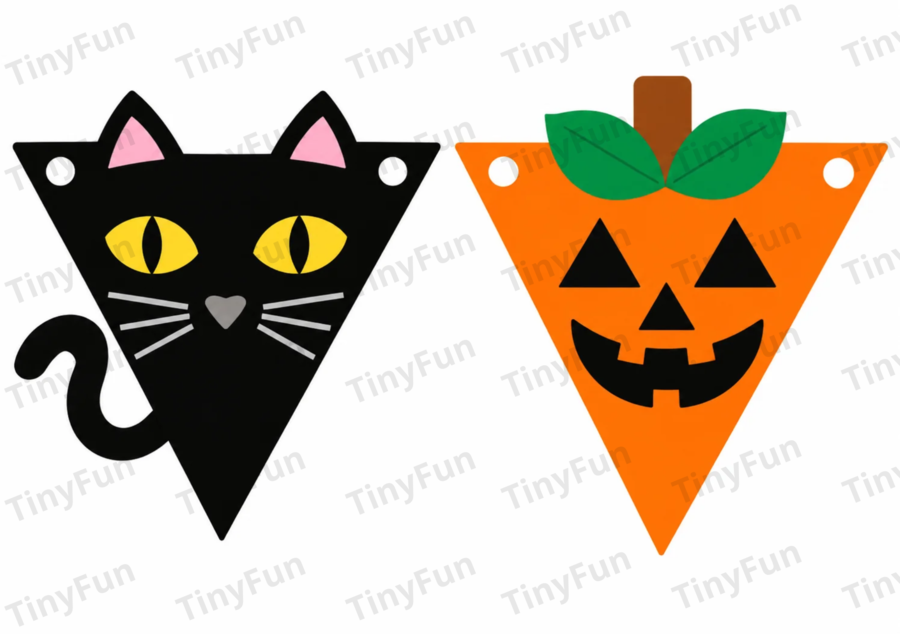Girlanda Halloween – 18 wzorów do druku | Dekoracje Halloween PDF