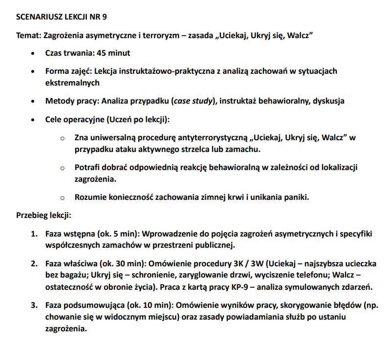 Przykładowe scenariusze lekcji, zadania i sprawdziany EDB szkoła średnia