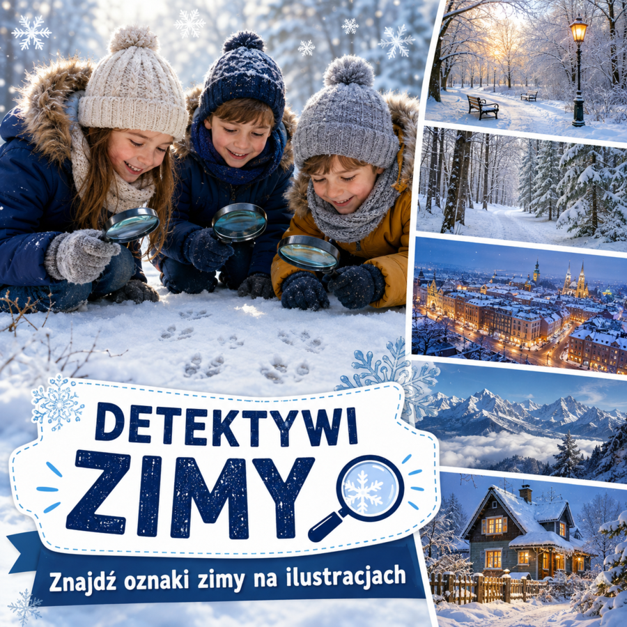 Detektywi zimy – znajdź 25 oznak zimy na ilustracjach