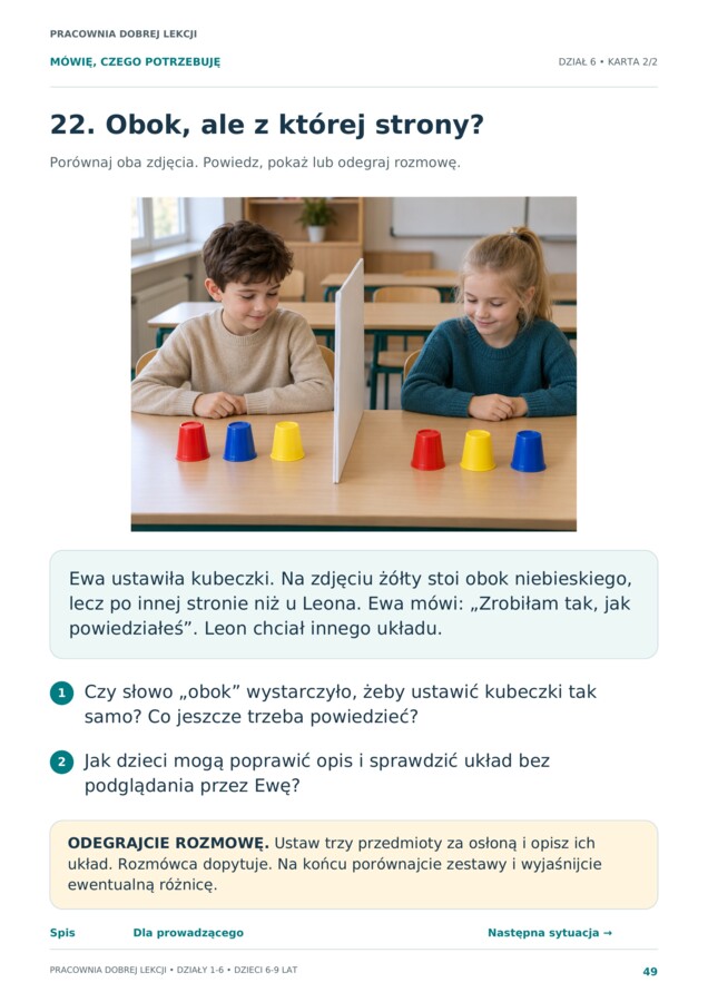 Mówię, czego potrzebuję. Rewalidacja i komunikacja dzieci 6–9 lat – 24 sytuacje
