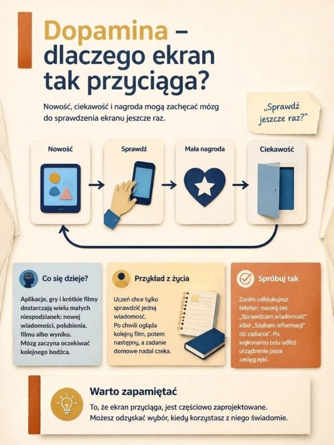 Twój mózg potrzebuje OFFLINE – higiena cyfrowa, czas ekranowy i koncentracja | 9 plansz edukacyjnych