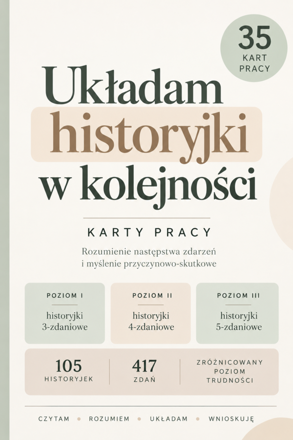 Układam historyjki w kolejności – 35 kart pracy