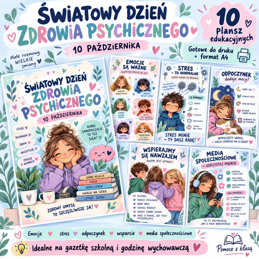 Gazetka „ŚWIATOWY DZIEŃ ZDROWIA PSYCHICZNEGO – 10 PAŹDZIERNIKA”