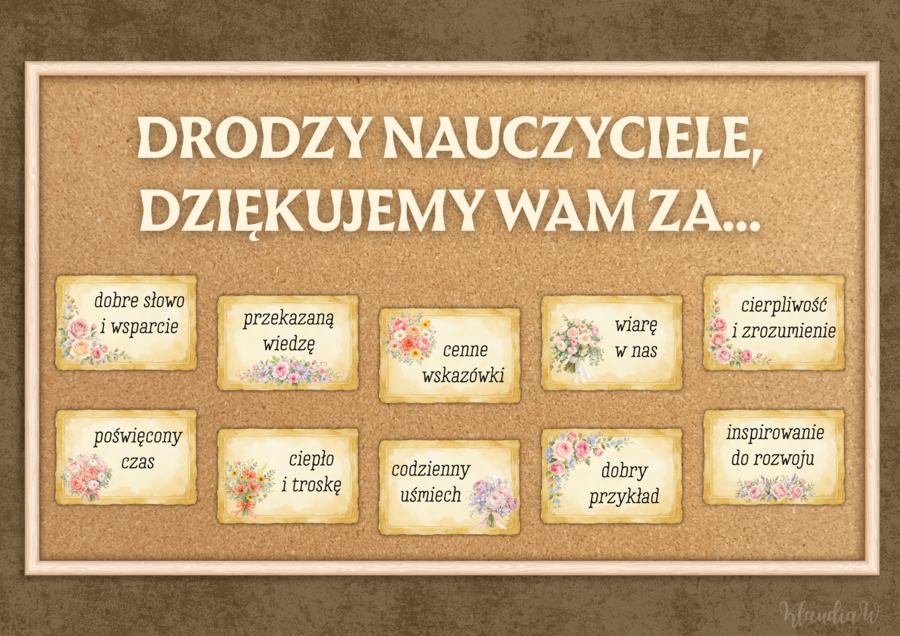 „Drodzy Nauczyciele, dziękujemy Wam za…” - gazetka na Dzień Nauczyciela /  Dzień Edukacji Narodowej