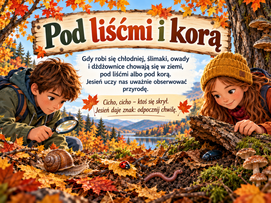 Witamy jesień pełną skarbów, gazetka o jesieni, szkoła - przedszkole