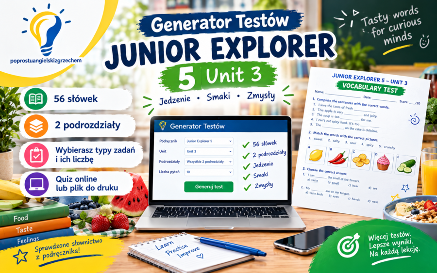 Generator testów Junior Explorer 5, Unit 3