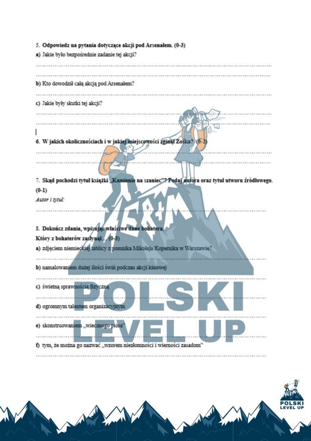 Kartkówka_Kamienie na szaniec_Polski Level Up