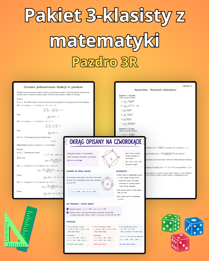 Pakiet 3-klasisty z matematyki - Pazdro 3R