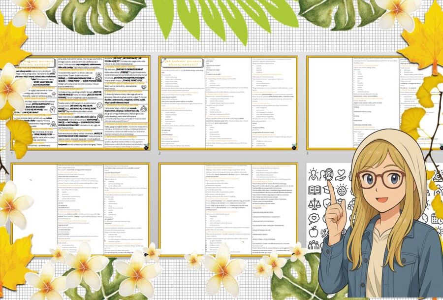 Sketchnotka/notatka - dla ucznia i przypomnienie dla nauczyciela w pdf. Temat "Jak budować poczucie własnej wartości?". Edukacja zdrowotna. Klasa 7.