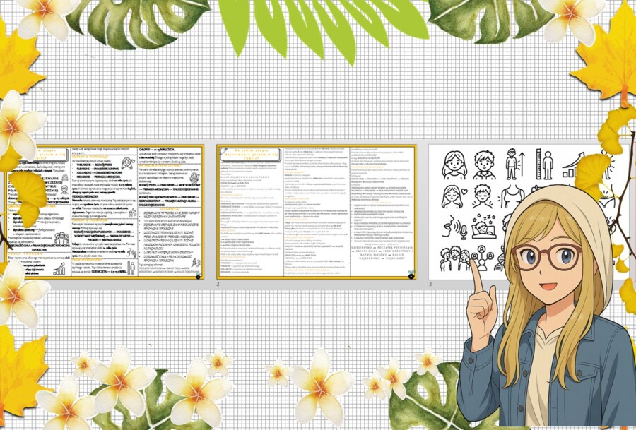 Sketchnotka/notatka - dla ucznia i przypomnienie dla nauczyciela w pdf. Temat "Na jakim etapie dojrzewania jestem w tej chwili?". Edukacja zdrowotna. Klasa 8.